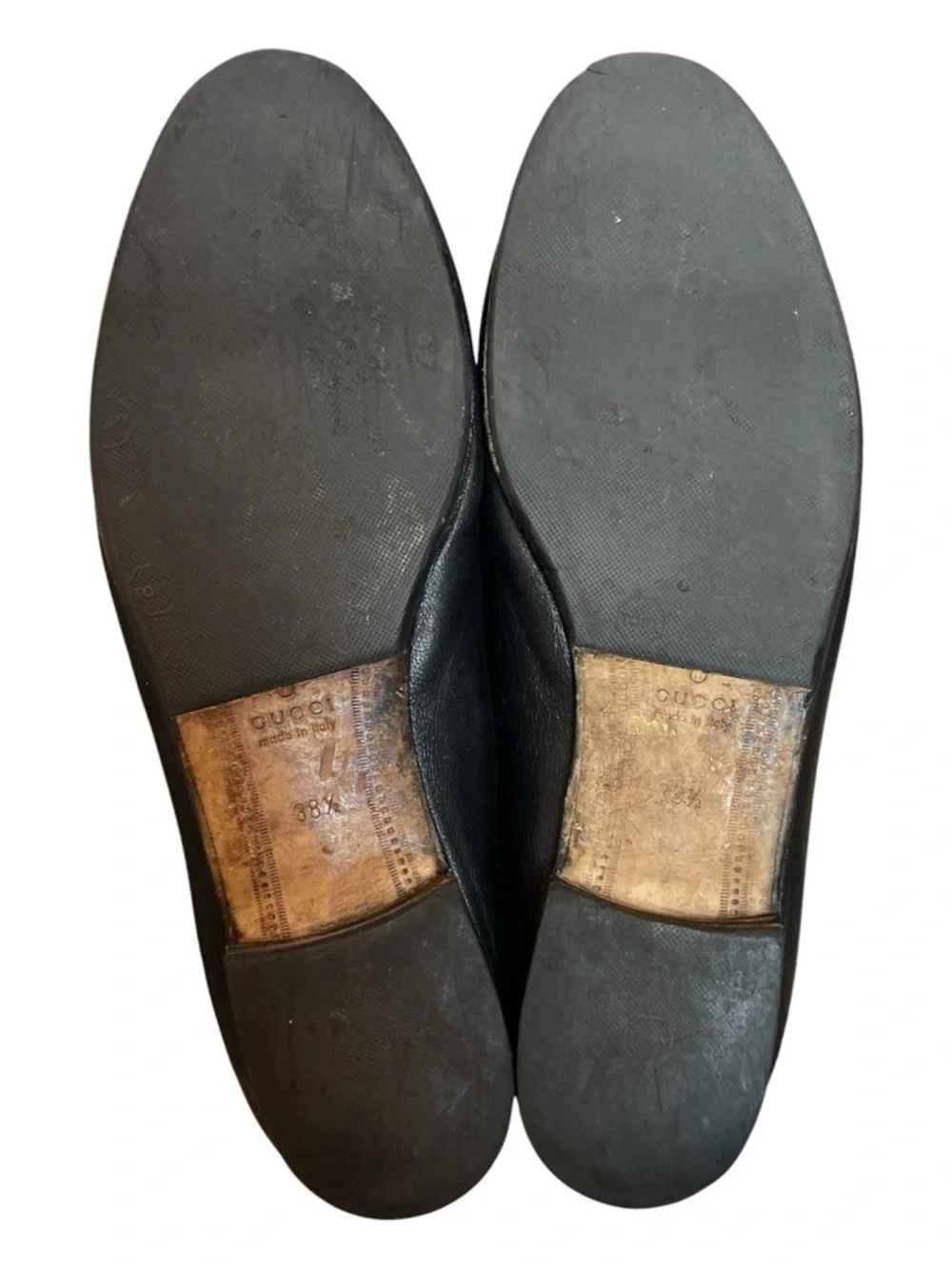 GUCCI Brixton Black Leather Horsebit Convertible Loafers Mules Clogs Slides 38.5